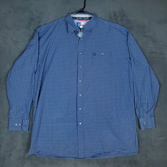 Wrangler Other - George Strait Wrangler Shirt Mens 3XL Tall Blue Plaid Cowboy Cut Western Rodeo
